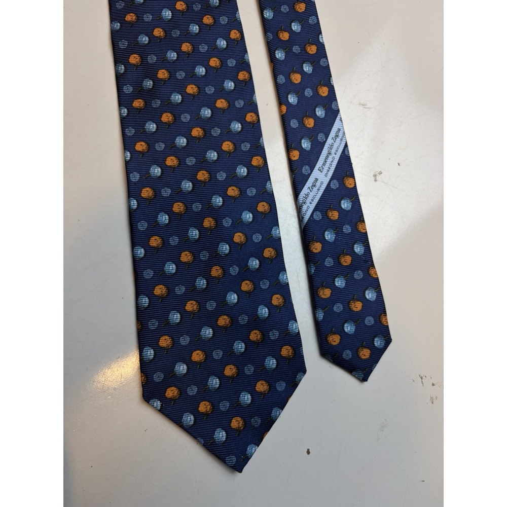 Ermenegildo Zegna Blue Silk Tie EuC